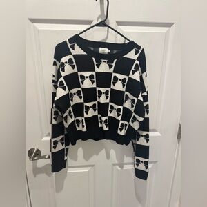Luna Ivy Black and White Knit Sweater
